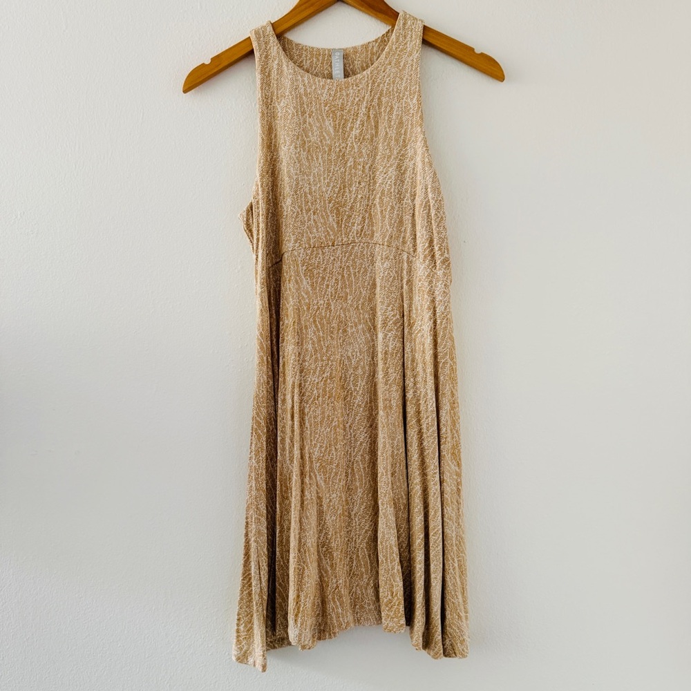 Athleta Santorini Thera Printed Dress - Beige White Mojave Laurel